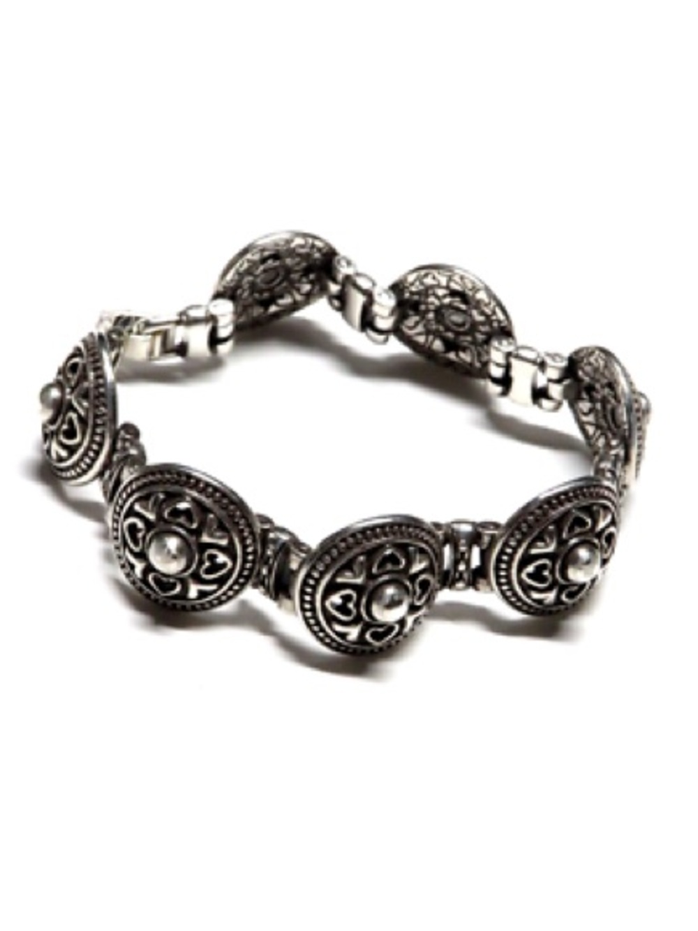 Brighton Heart Silver Filigree Medallion Bracelet